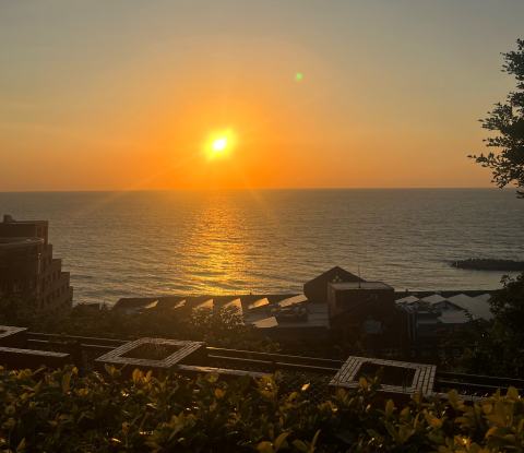 Sunset over the sea seen from the NSYSU campus.